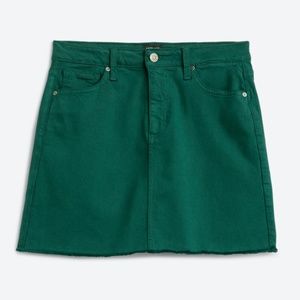 Dark Green Denim Skirt